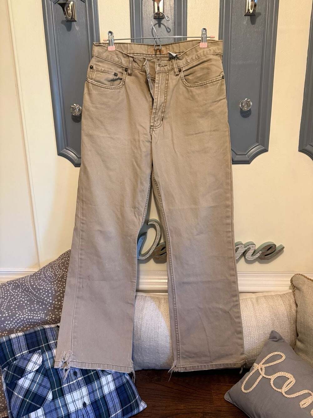 Old Navy Loose Jeans Size 32x32 Tan Duck Canvas Workwear